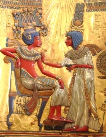 Starověký Egypt: Trůn z hrobky Tutanchamona, 14. století př. nl. l.