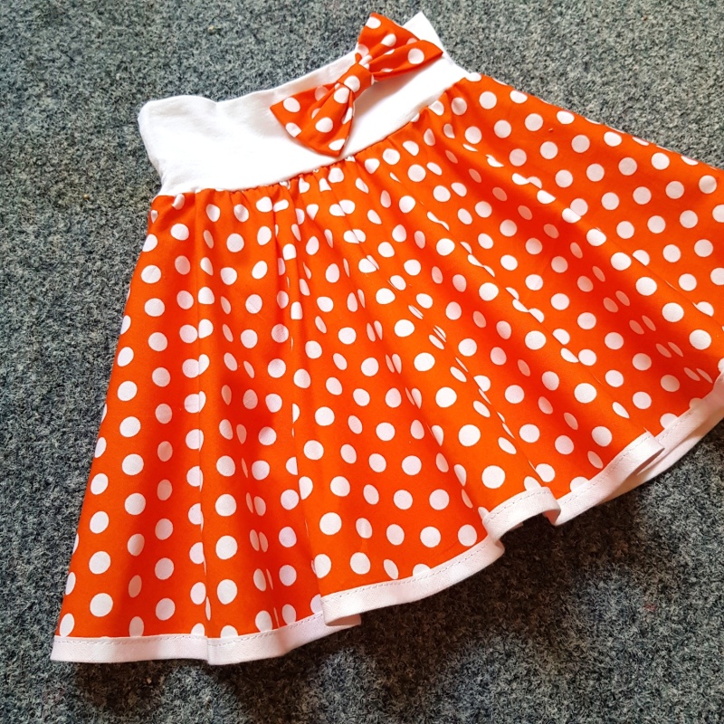 Oranžová puntíkovaná sukně - dětská