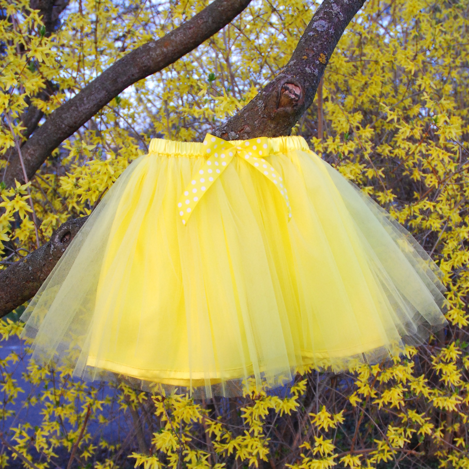 Žlutá tylová sukně - dětská