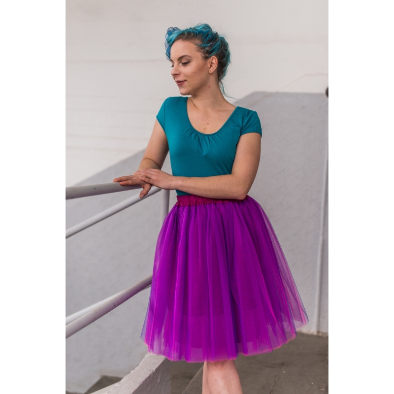 Fuchsiová tylová sukně