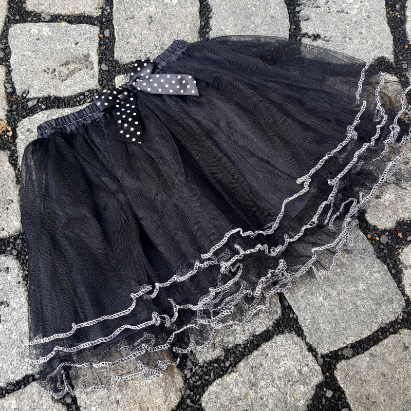 Černá tylová sukně s lemováním - dětská