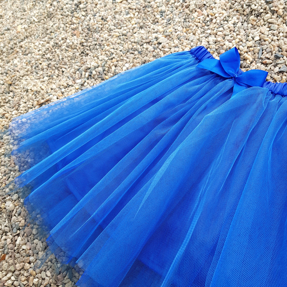 Královsky modrá tylová sukně - dívčí