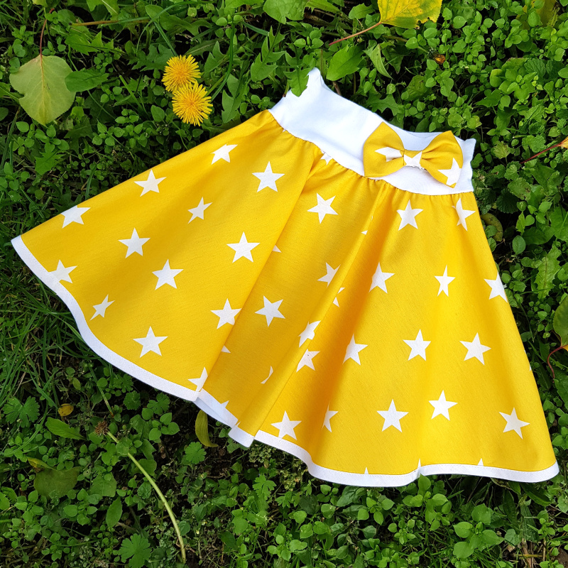 Žlutá sukně s hvězdami - dětská