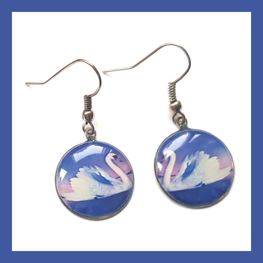 Náušnice s labutěmi