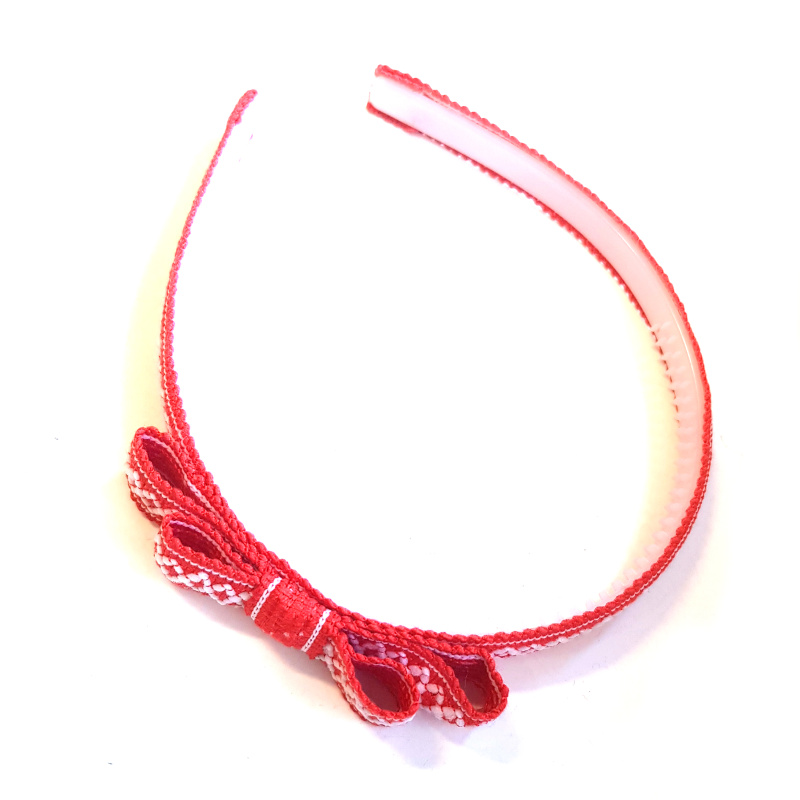 Červená retro čelenka s mašlí