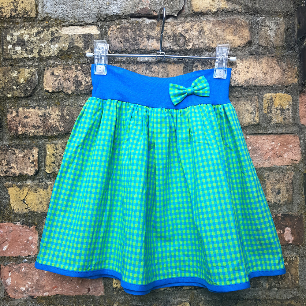 Modro-zelená kostkovaná sukně - dívčí