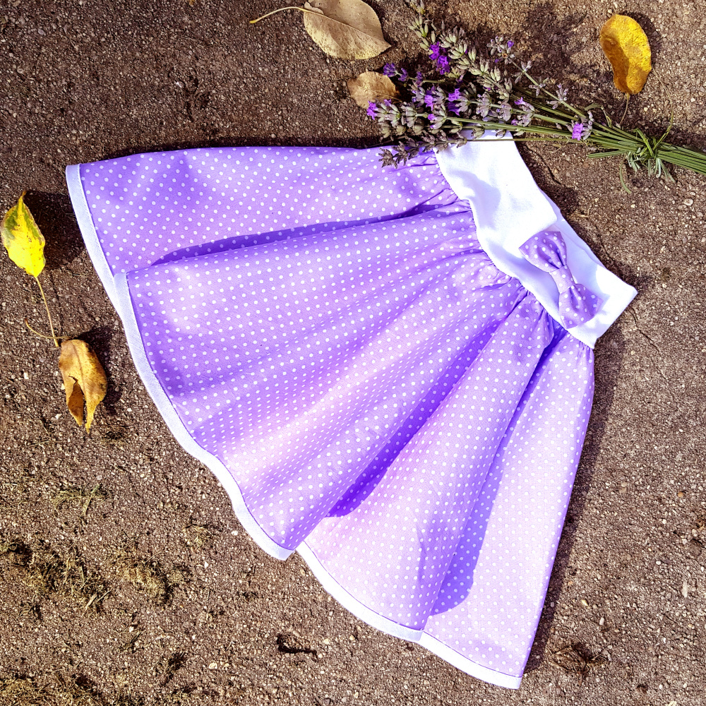 Světle fialová tečkovaná sukně - dětská