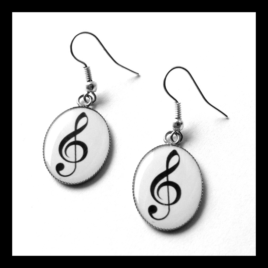 Náušnice s houslovým klíčem