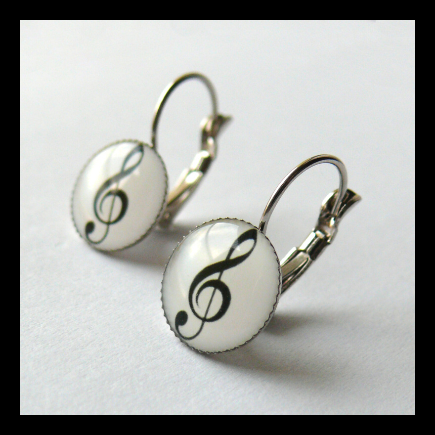 Náušnice s houslovým klíčem