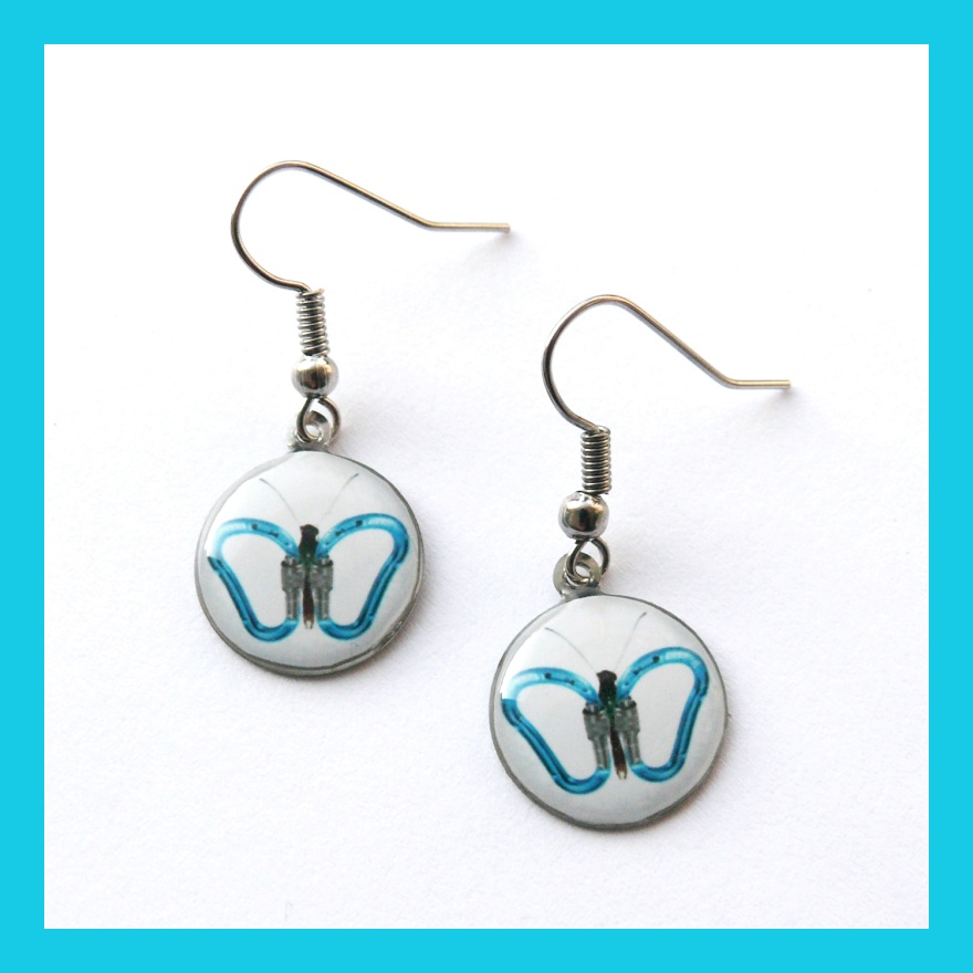 Náušnice s motýlkem-modré