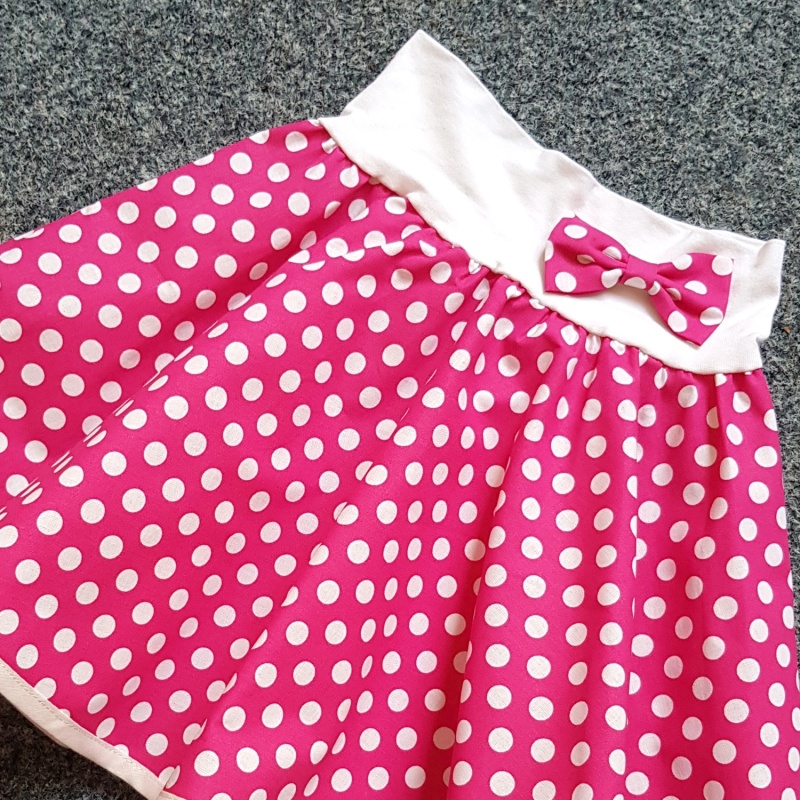 Sytě růžová puntíkovaná sukně - dětská