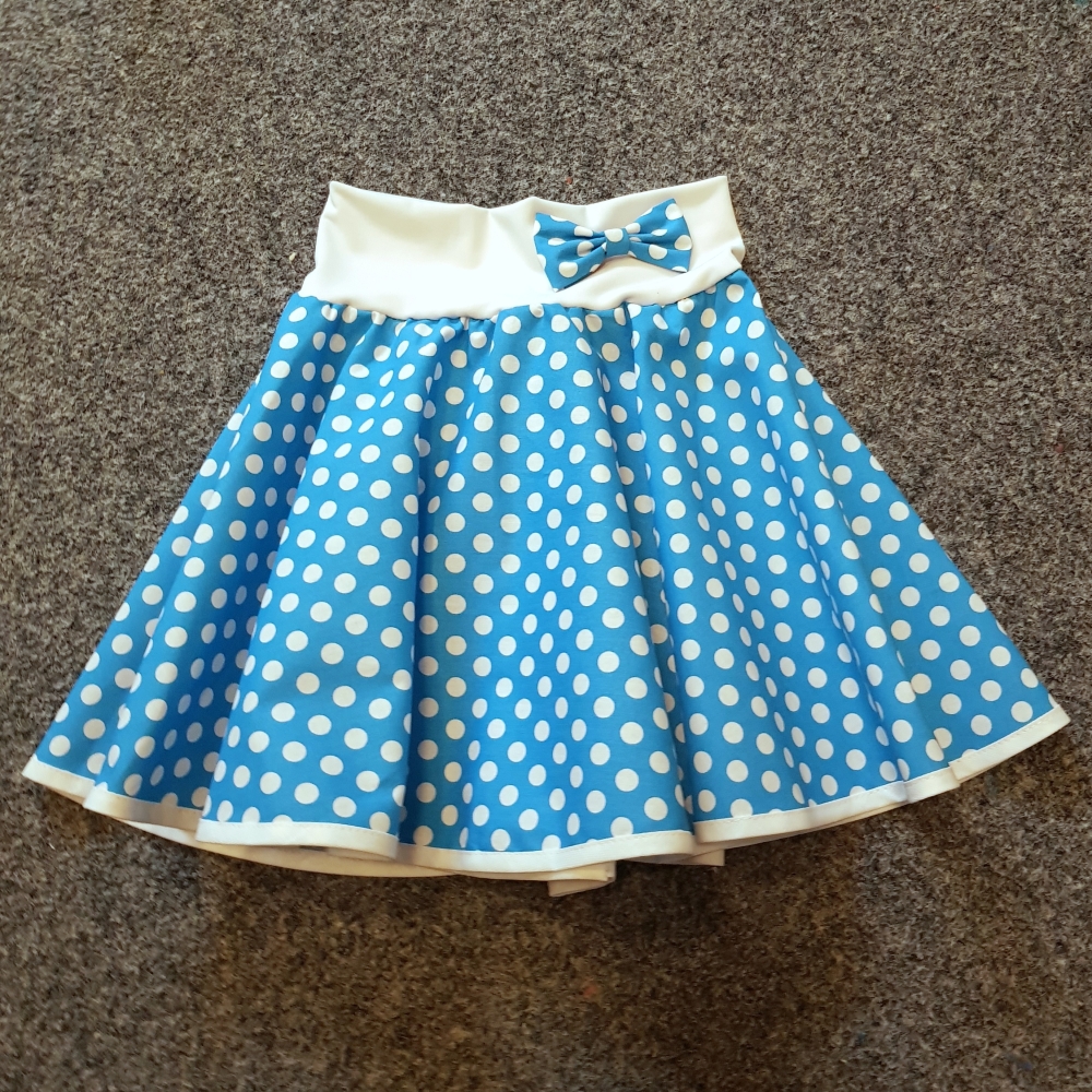 Tyrkysová puntíkovaná sukně - dětská