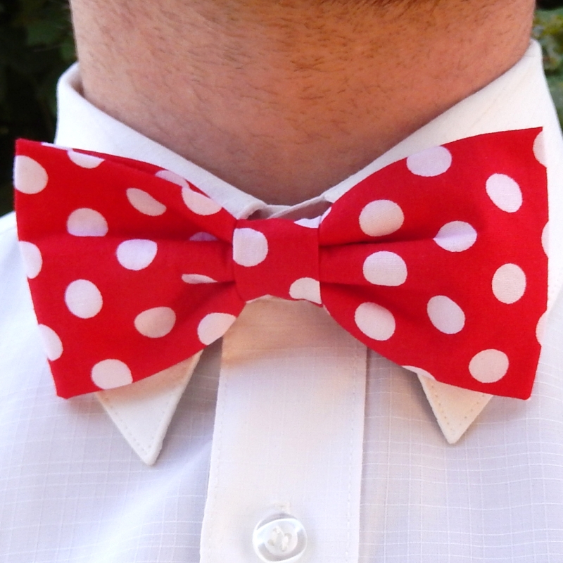 Červený puntíkovaný motýlek