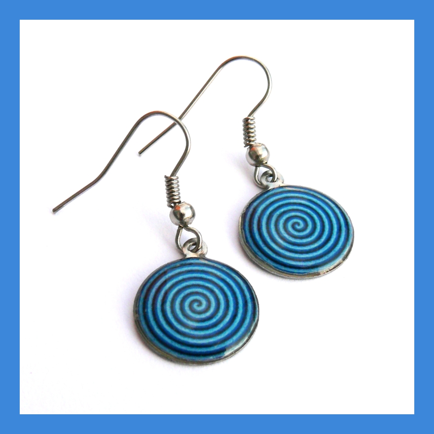 Náušnice modré kružnice