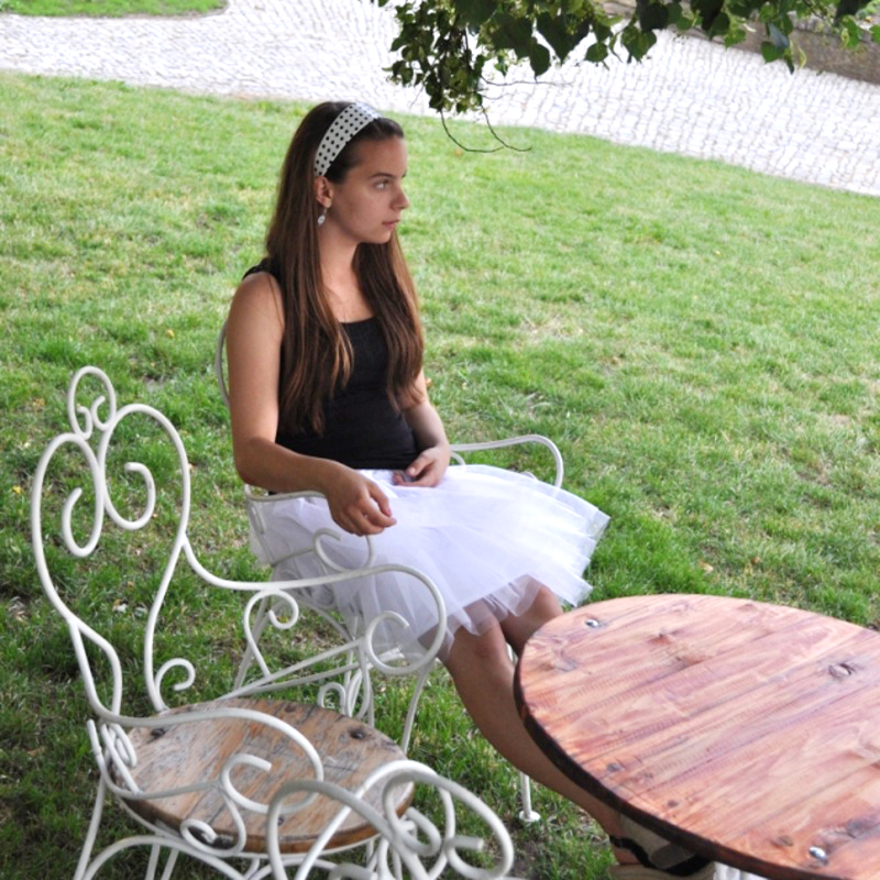 Bílá tylová sukně