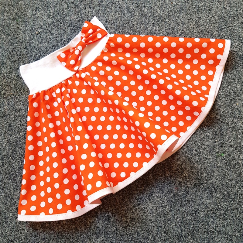Oranžová puntíkovaná sukně - dětská