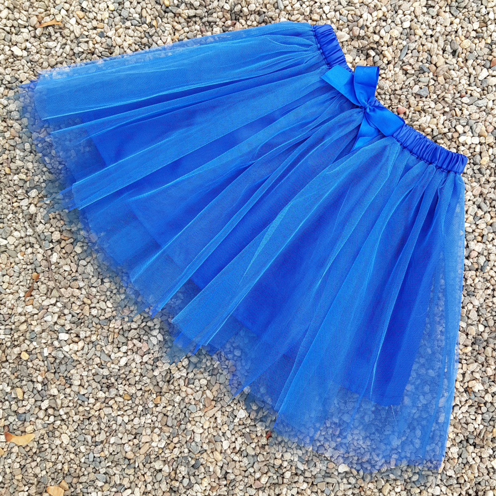 Královsky modrá tylová sukně - dívčí