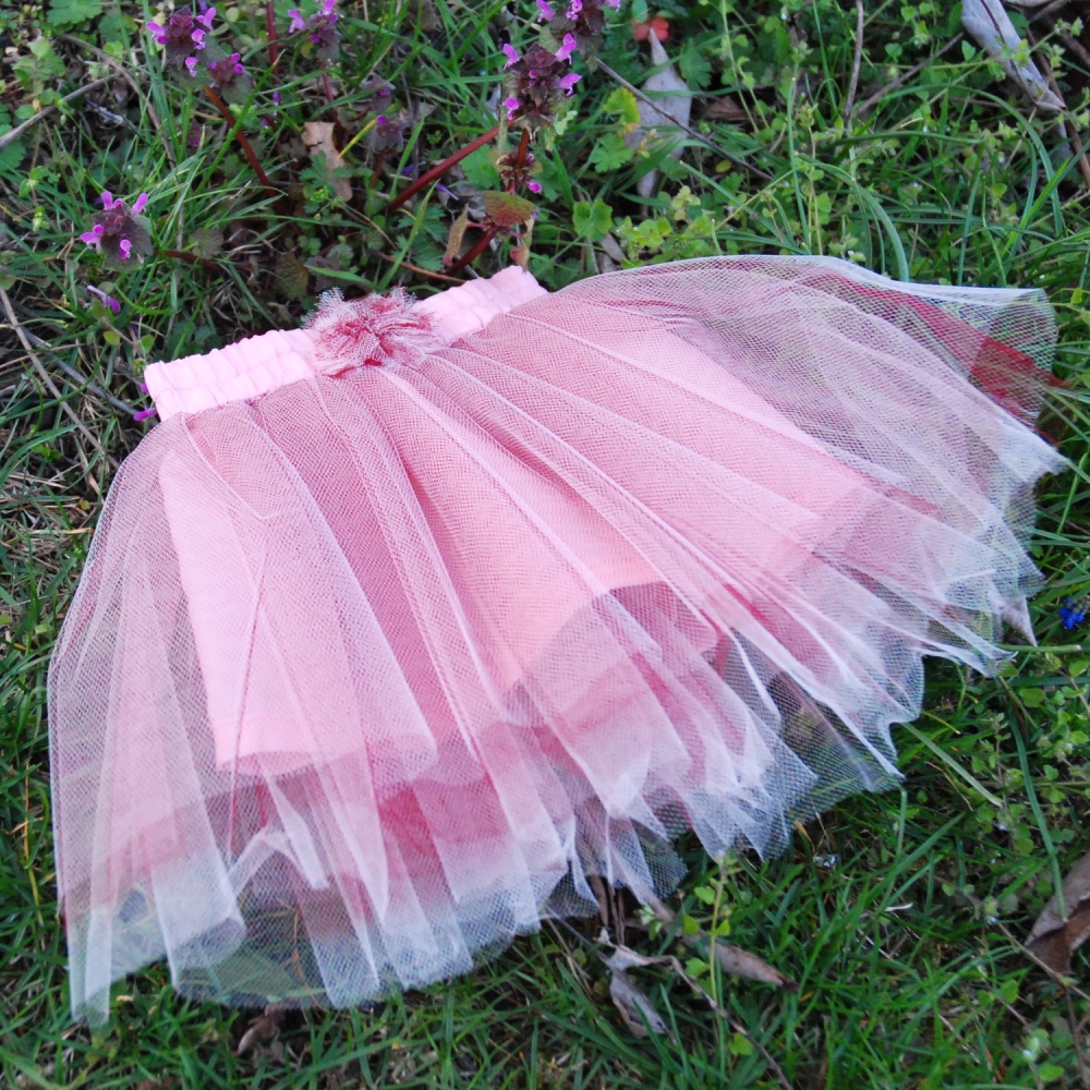 Červeno-růžová tylová sukně - dětská