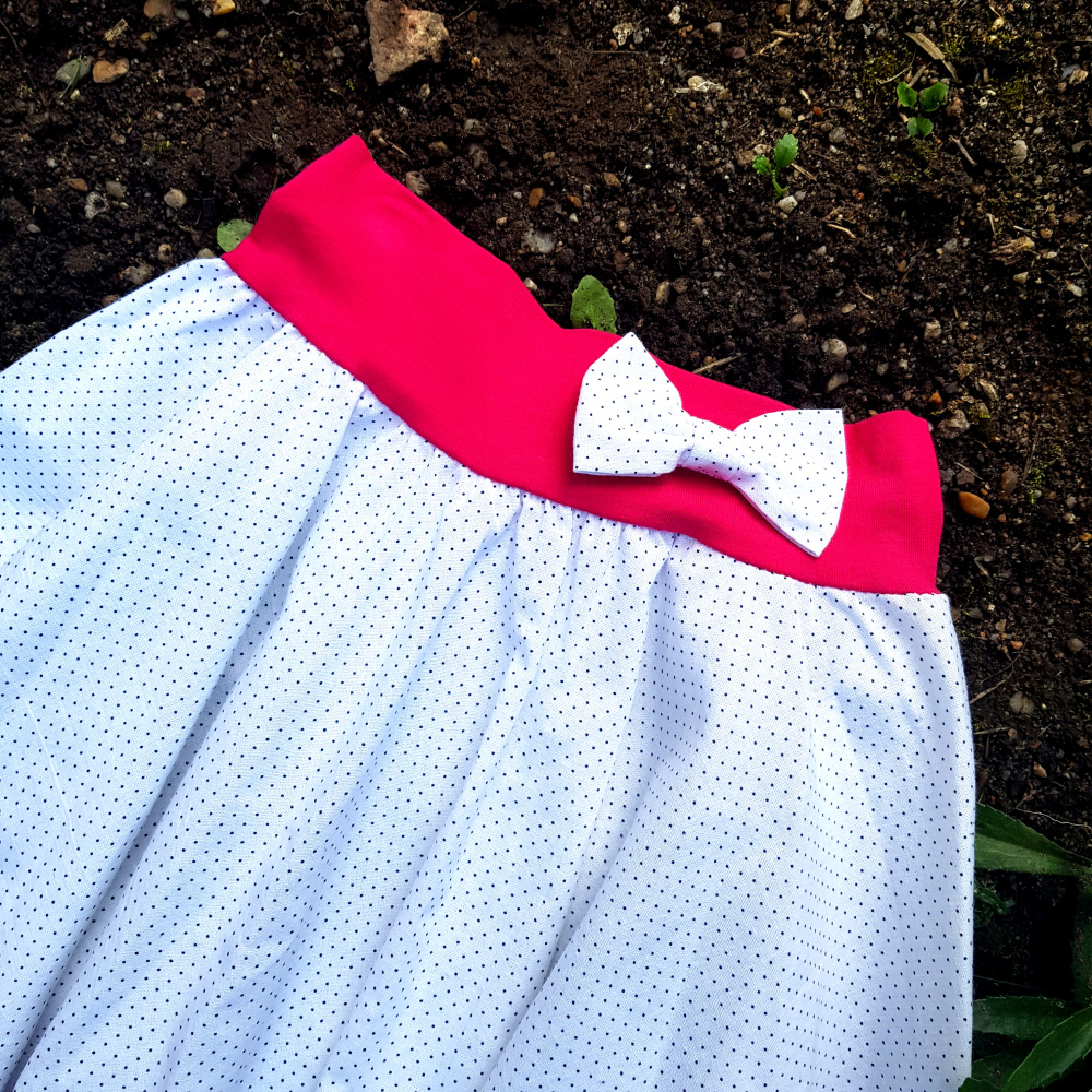 Bílo-růžová tečkovaná sukně - dívčí