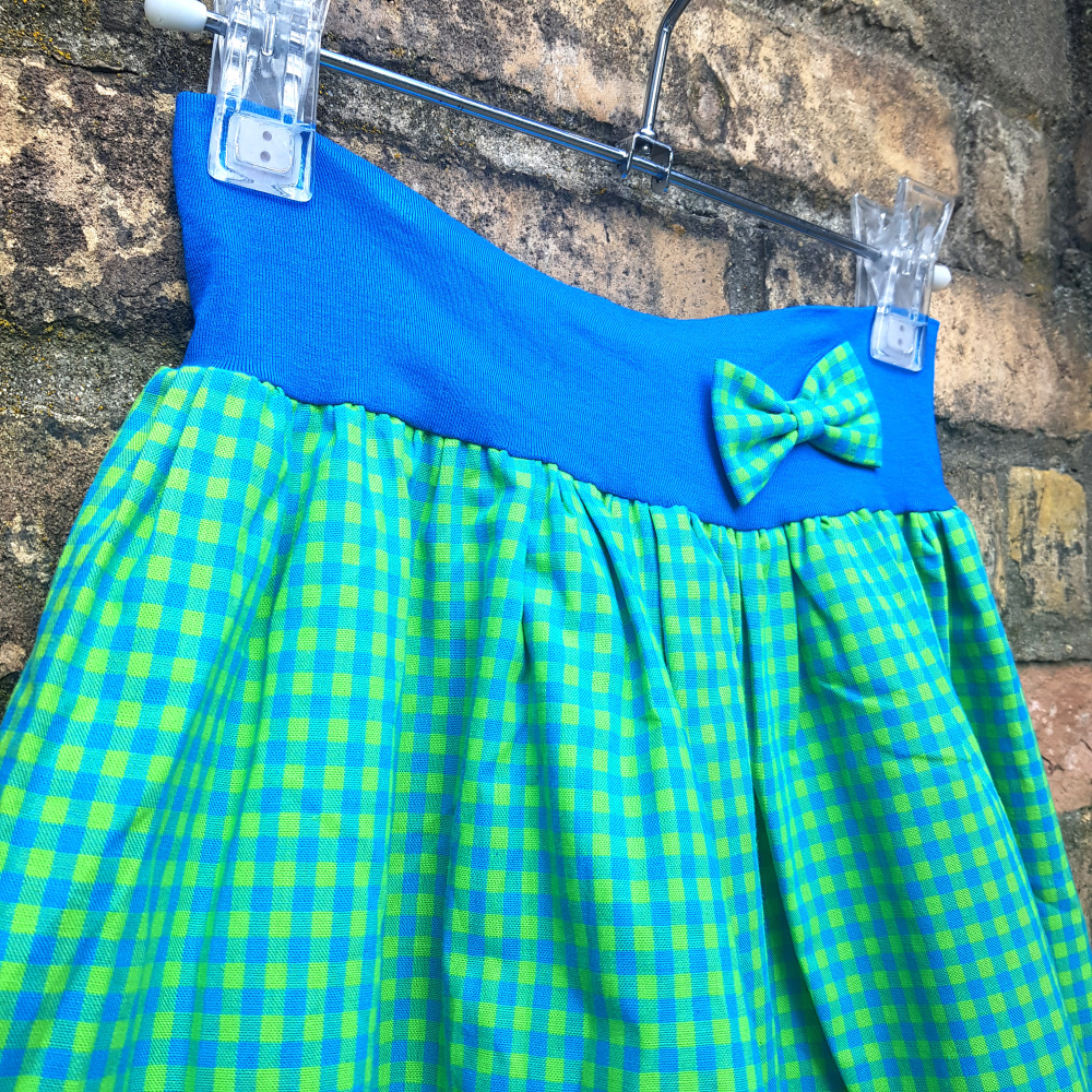 Modro-zelená kostkovaná sukně - dívčí