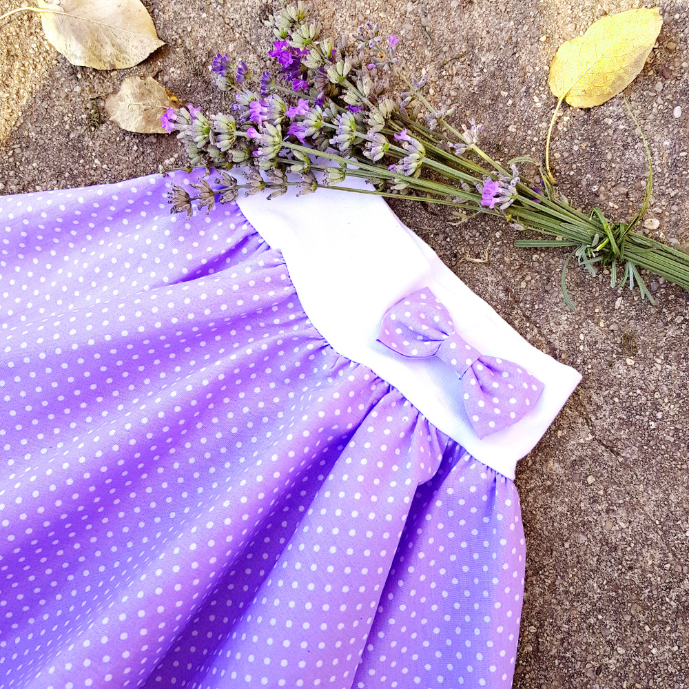 Světle fialová tečkovaná sukně - dětská