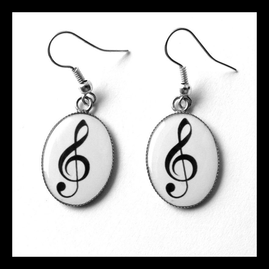 Náušnice s houslovým klíčem