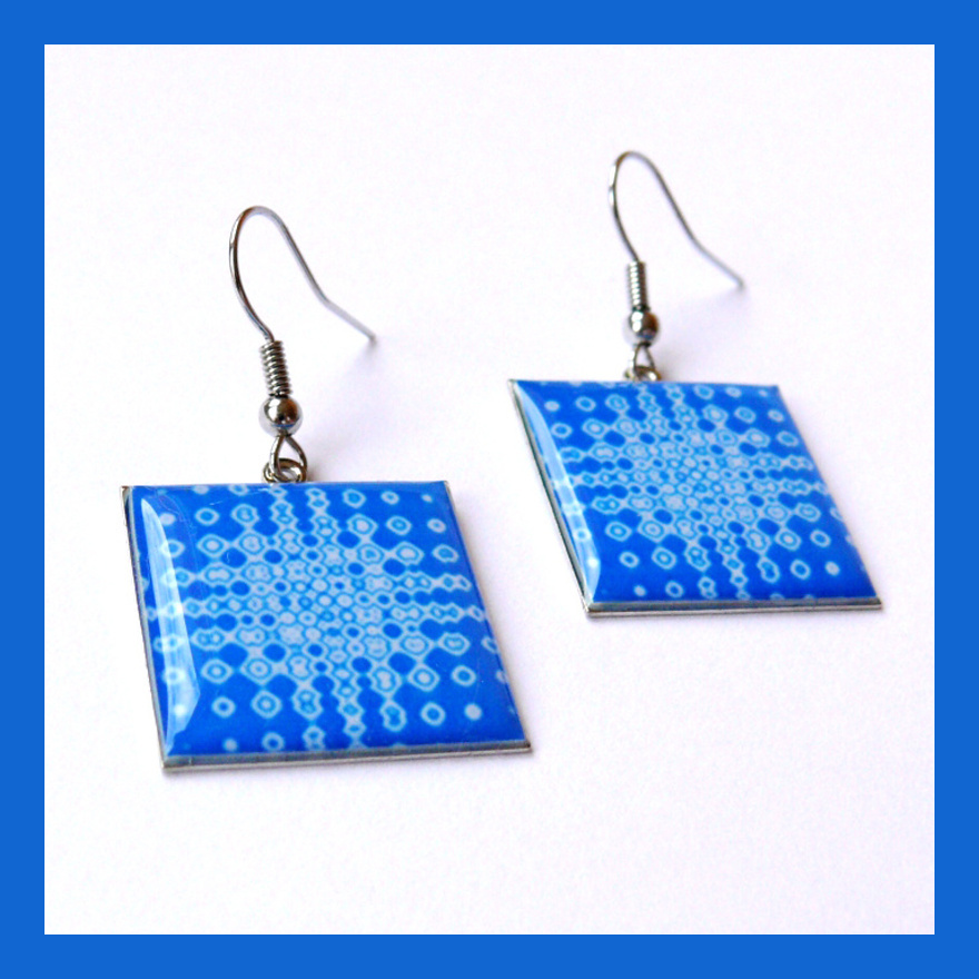 Náušnice modré čtverce