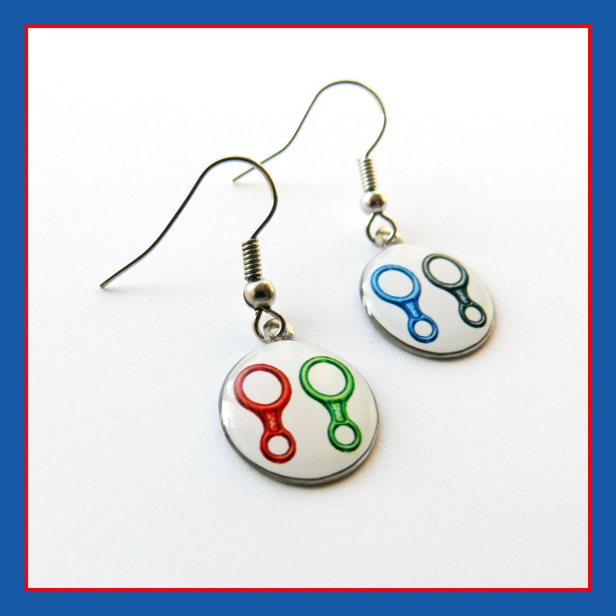 Náušnice - barevné horolezecké osmy