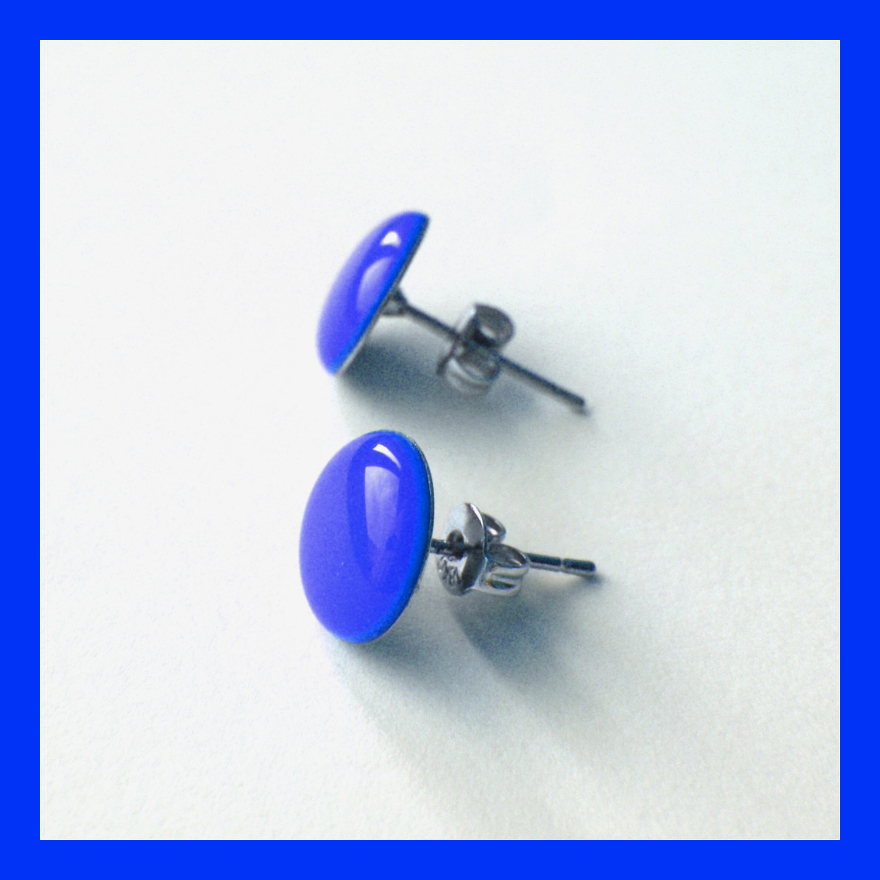 Sada peckových náušnic - modrá