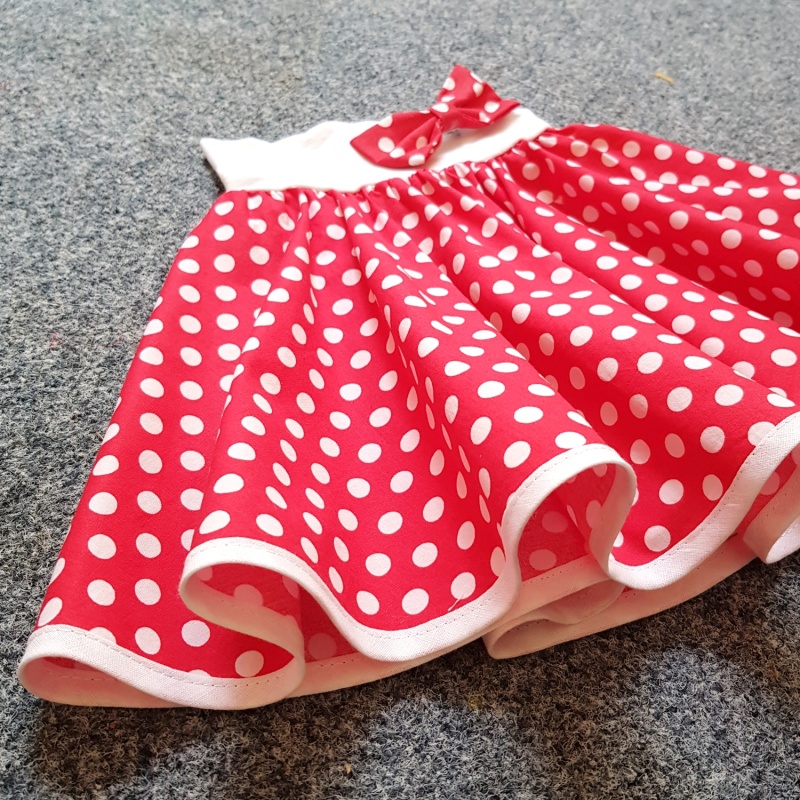 Červená puntíkovaná sukně - dětská