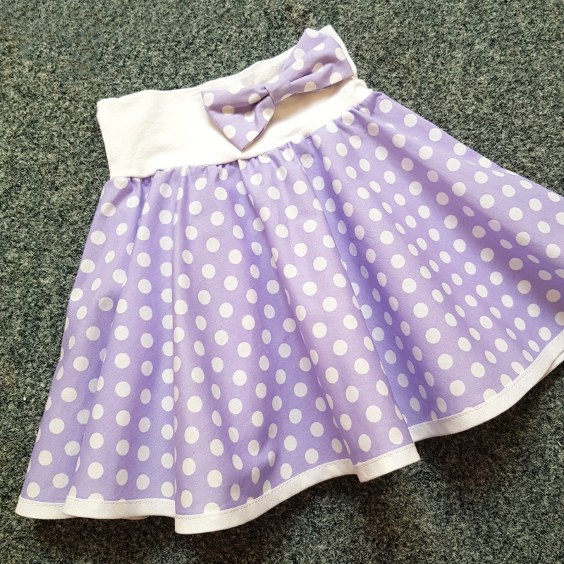 Světle fialová puntíkovaná sukně - dětská