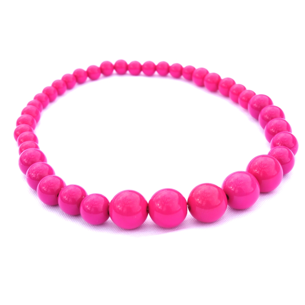 Růžové korále na krk