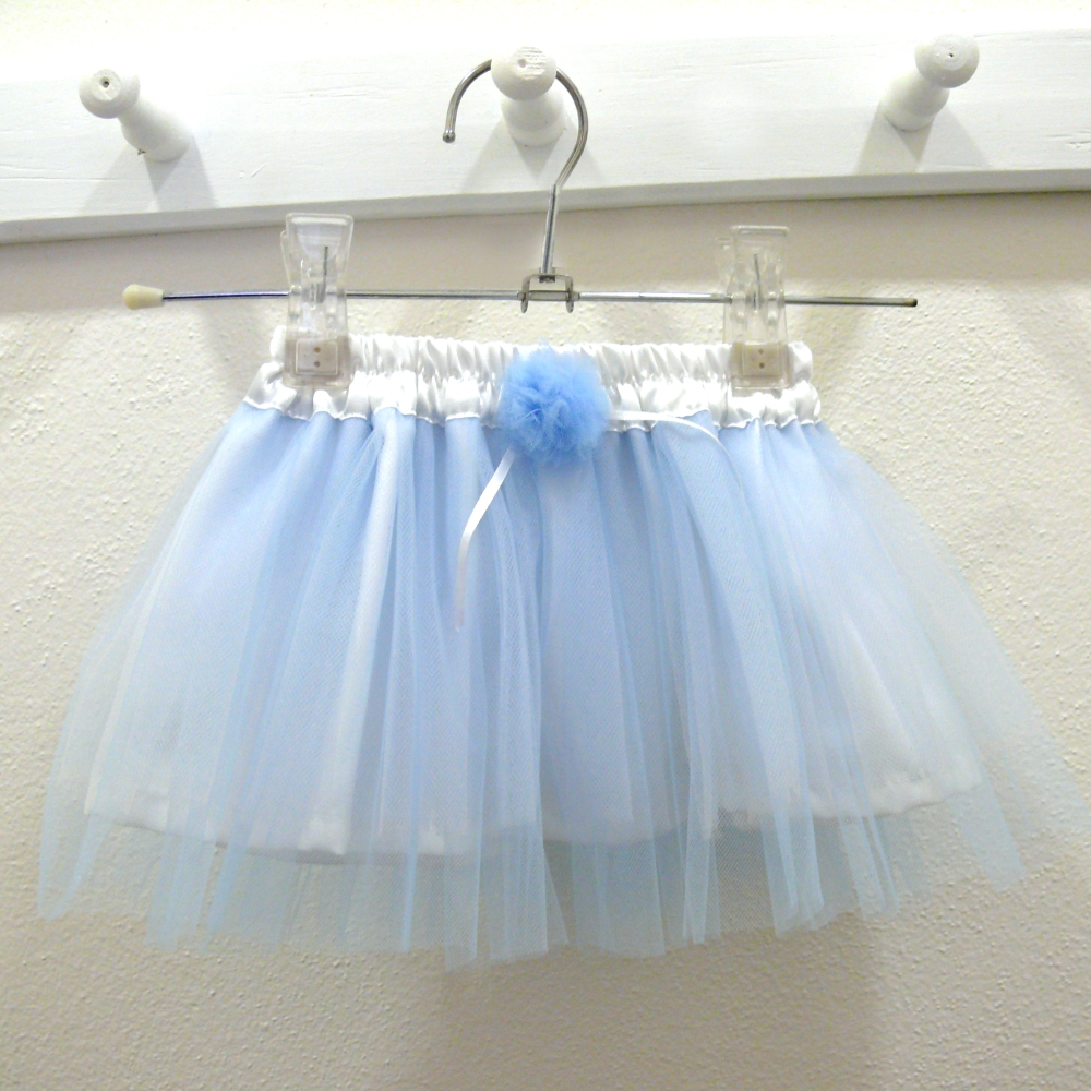 Modro-bílá tylová sukně - dětská
