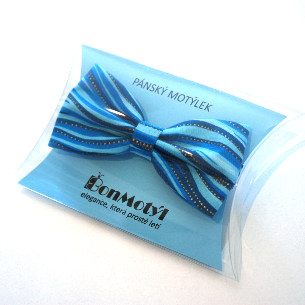 Tyrkysový motýlek s vlnkami