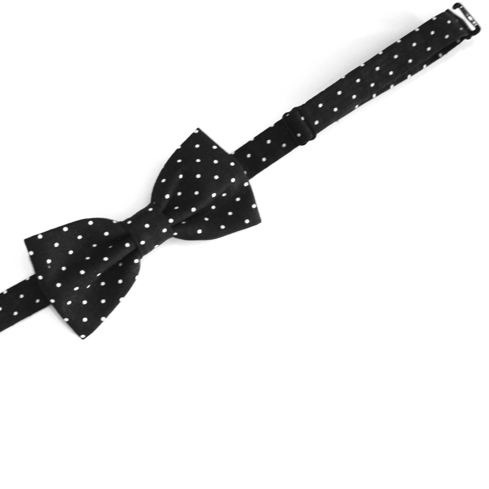 Černý drobně puntíkovaný motýlek