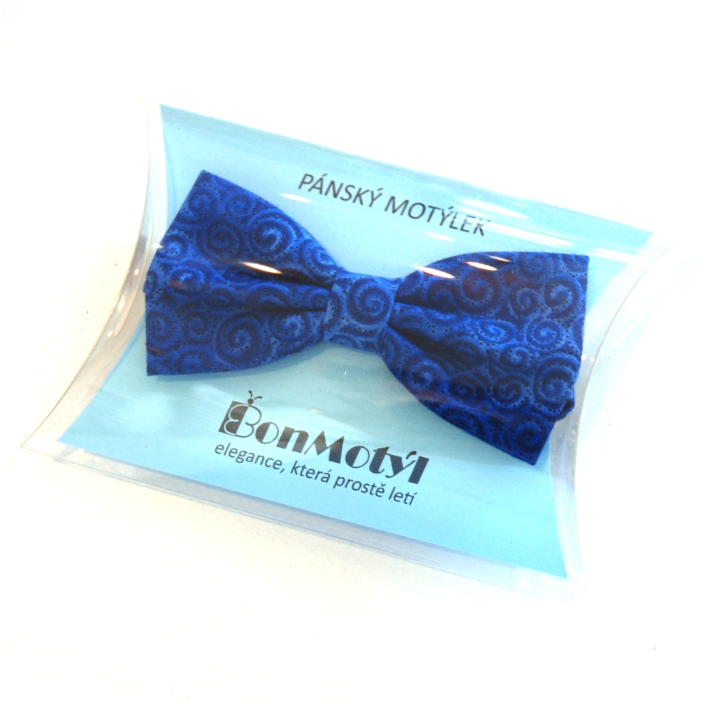 Modrý motýlek se spirálami