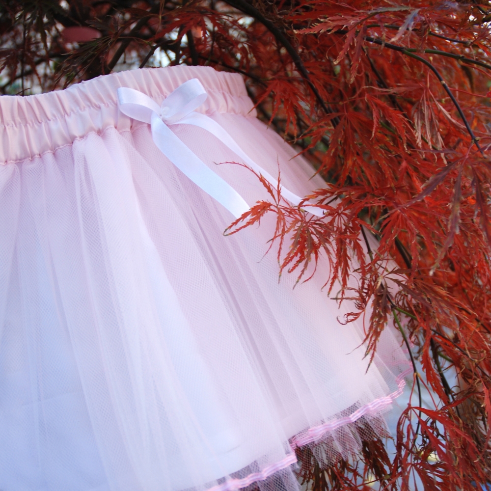 Světle růžová tylová sukně - dětská