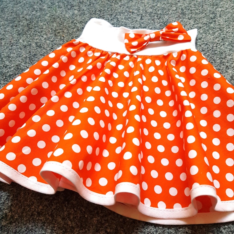 Oranžová puntíkovaná sukně - dětská