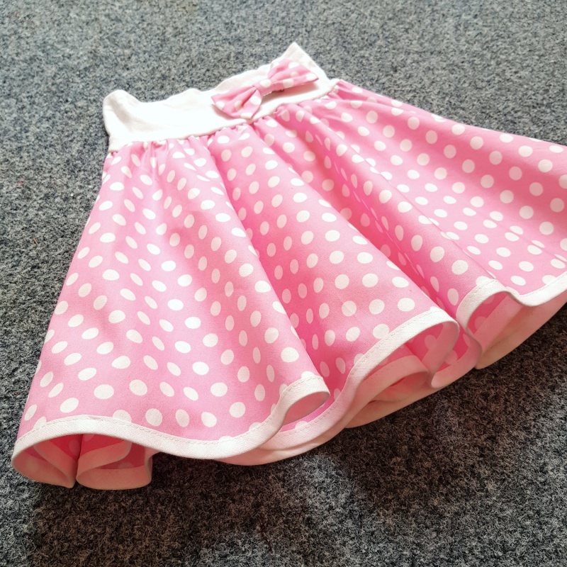 Světle růžová puntíkovaná sukně - dětská