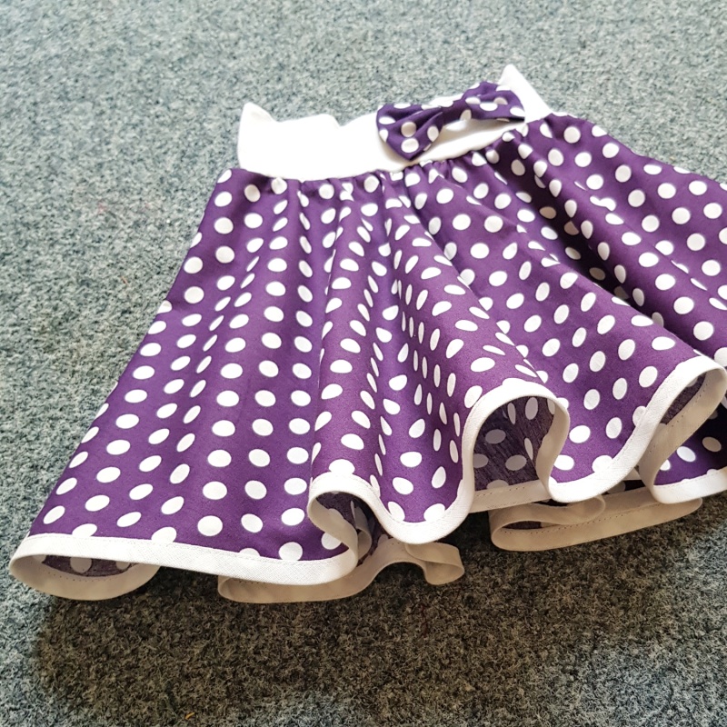 Fialová puntíkovaná sukně - dětská