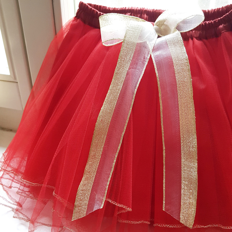 Červená vánoční tylová sukně - dětská