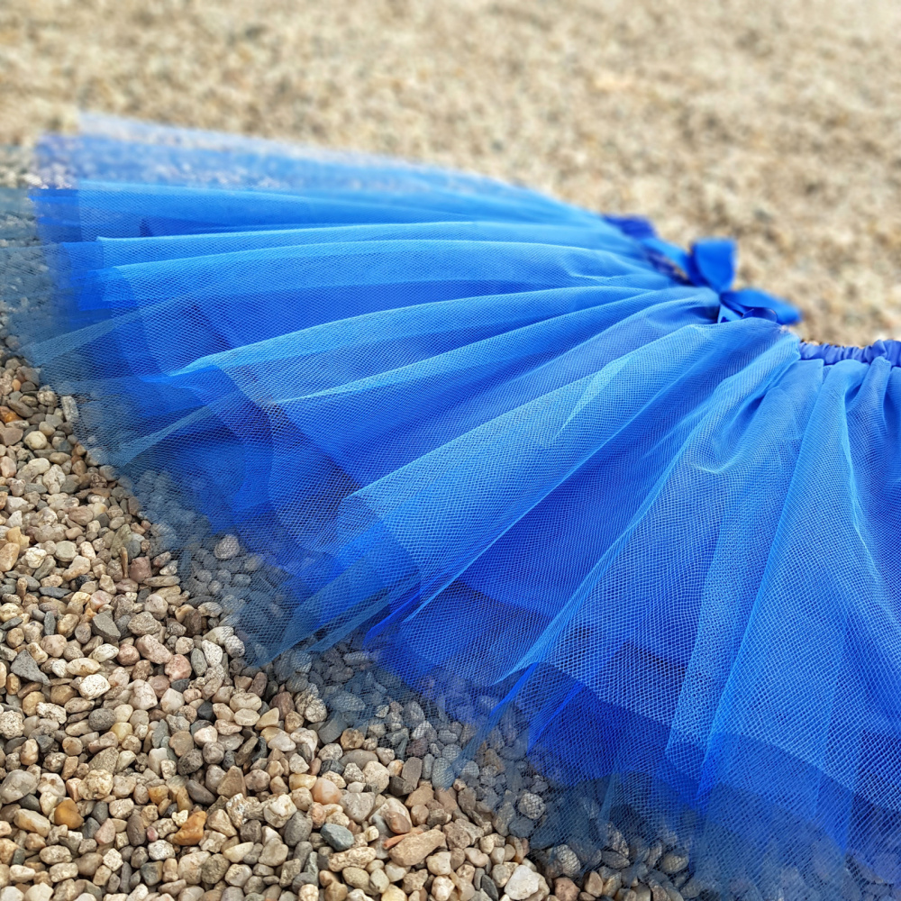 Královsky modrá tylová sukně - dívčí