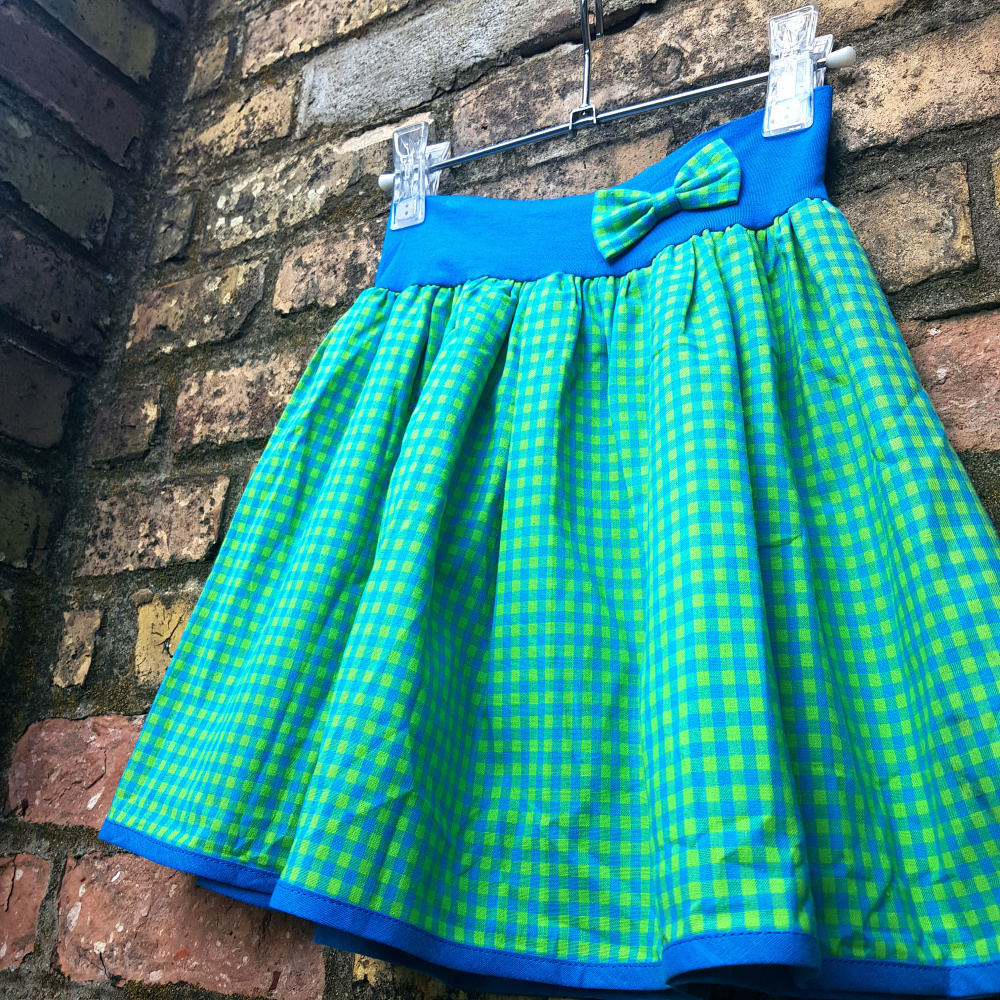 Modro-zelená kostkovaná sukně - dívčí