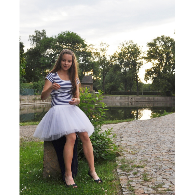 Bílá tylová sukně