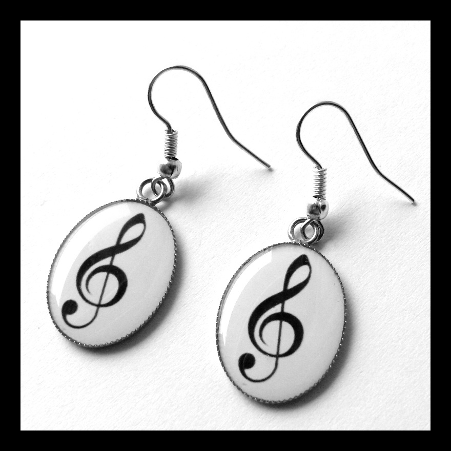 Náušnice s houslovým klíčem