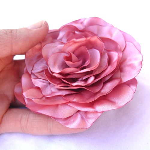 Starorůžová růže - brož a spona
