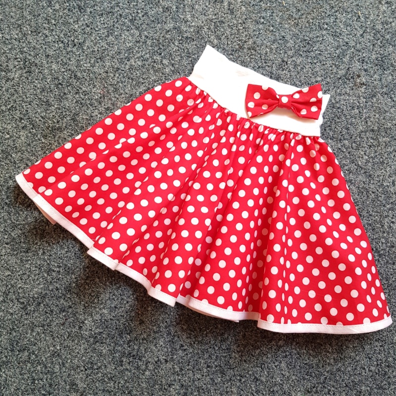 Červená puntíkovaná sukně - dětská