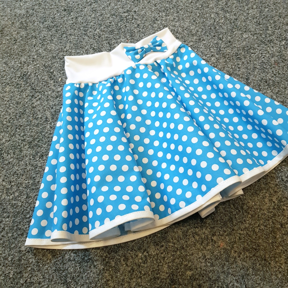 Tyrkysová puntíkovaná sukně - dětská