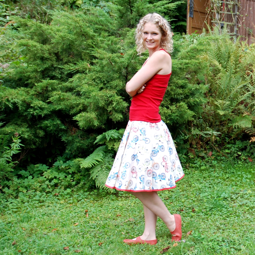 Kolová sukně pro cyklistky