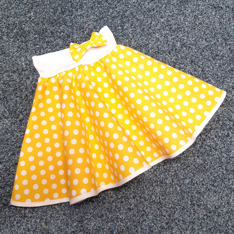 Žlutá puntíkovaná sukně - dětská